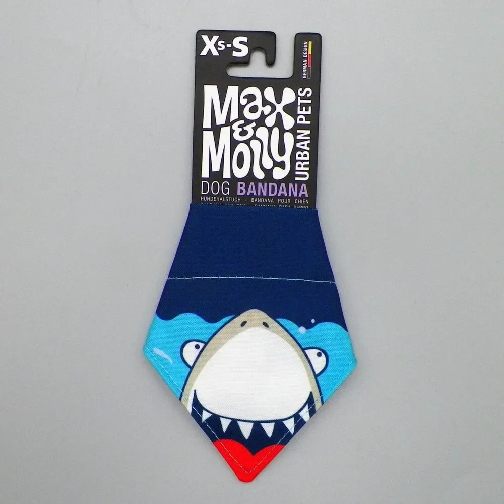Max & Molly XS-S Urban Pets Bandana for Dogs Shark Frenzy Reversible over Collar